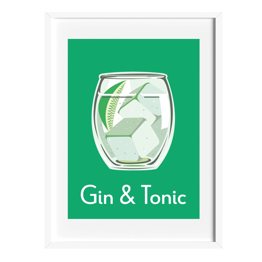 Rebecca Pymar Framed Gin & Tonic Print A4